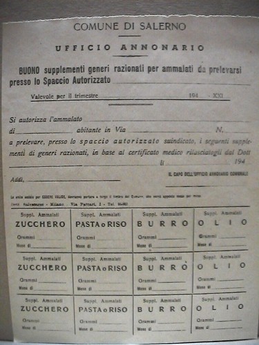Tessera carta annonaria - carta,