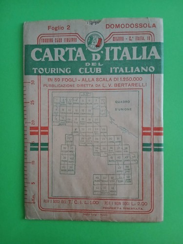Carta italia del touring - carta, d'italia
