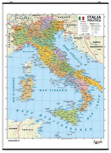 Carta geografica murale italia - carta,